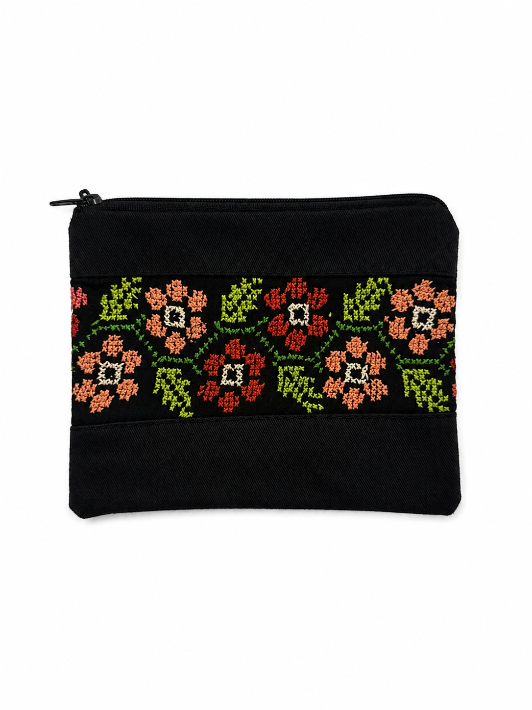 Hand Embroidered Coin Pouch - Floral