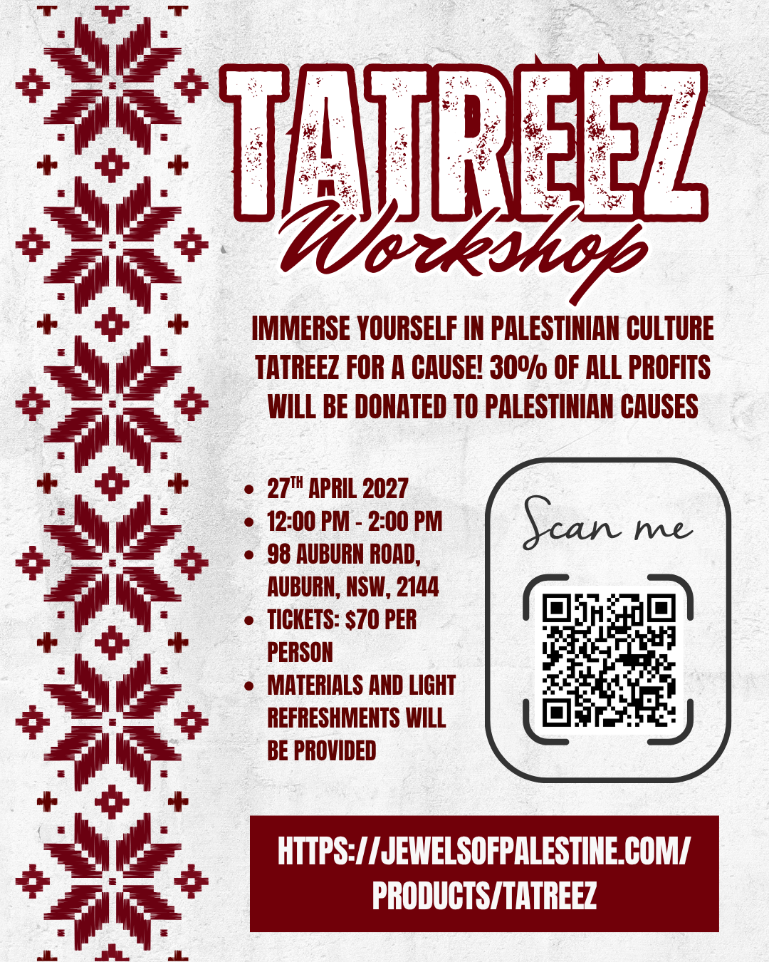 Tatreez Workshop - 27 April, 2026