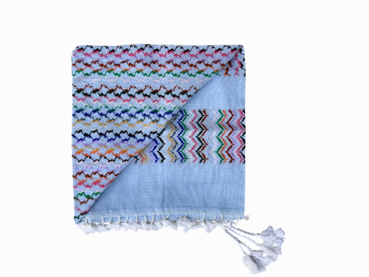 Blue Multicoloured Kuffiyeh