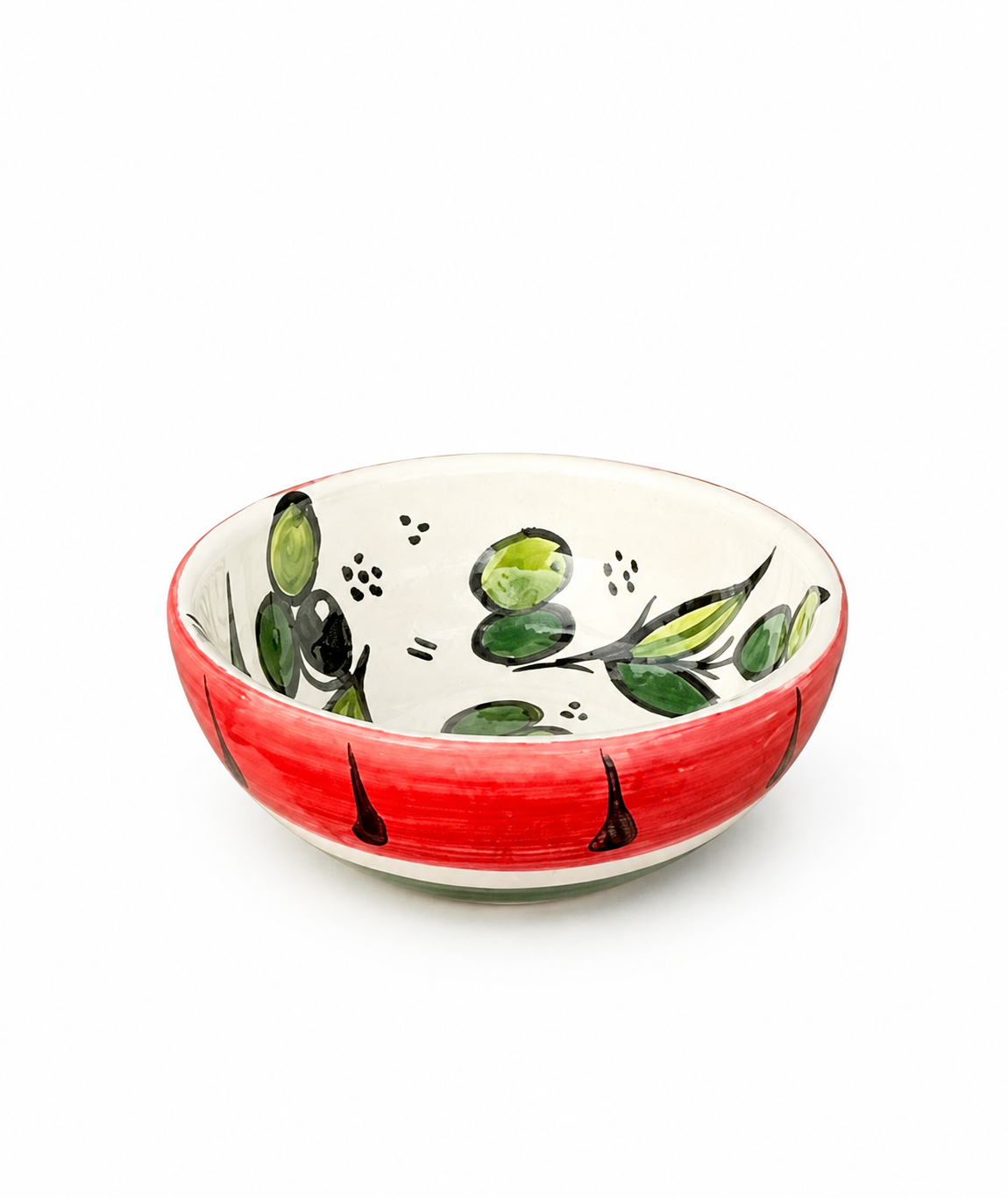 Ceramic Bowl - Watermelon and Olive
