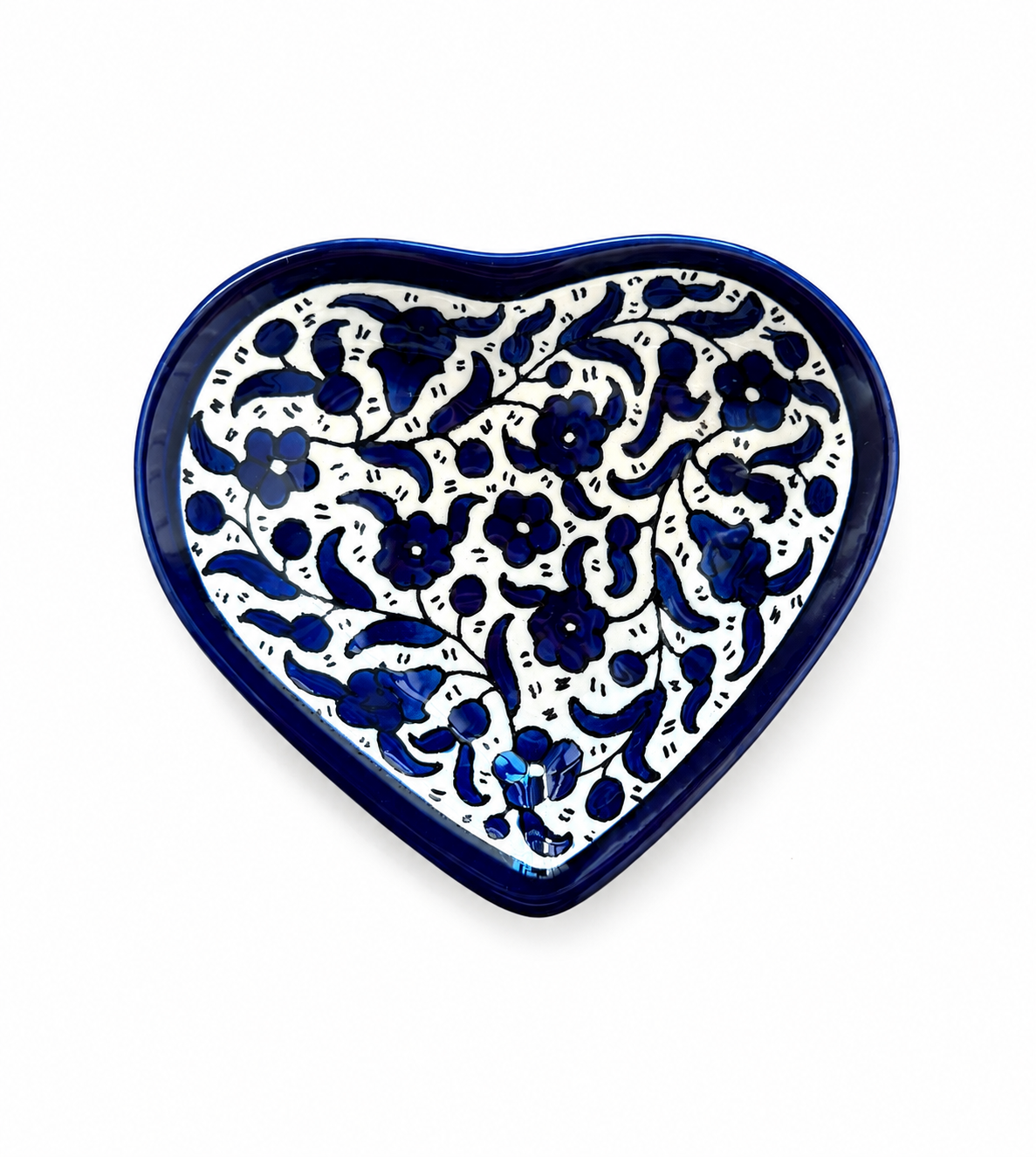 Heart Ceramic Plate - Blue Floral