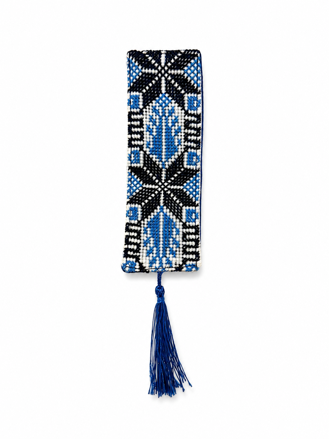 Hand Embroidered Bookmark - Blue 3