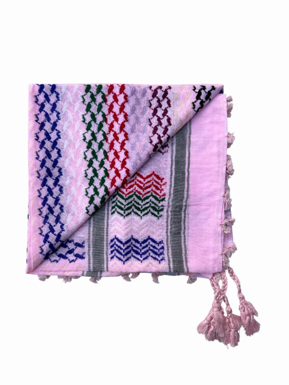 Pink Multicoloured Kuffiyeh