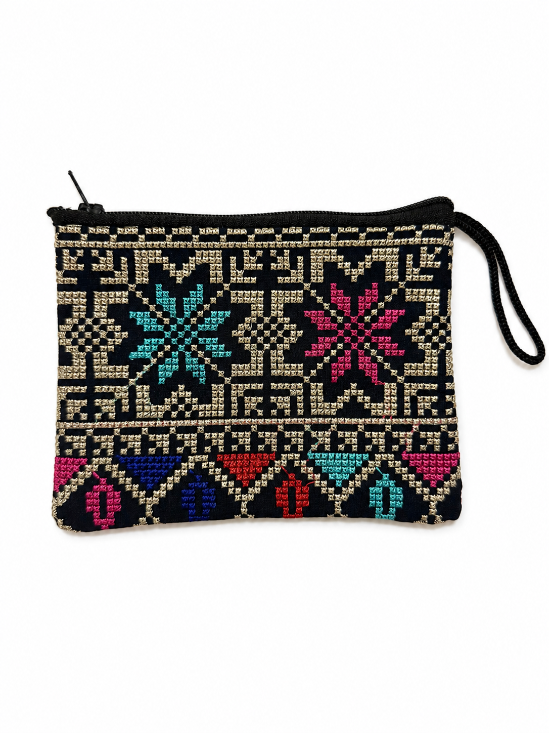 Tatreez Coin Pouch - Blue and Gold