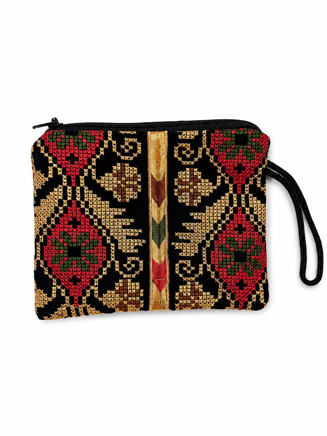 Tatreez Coin Pouch - Red and Gold