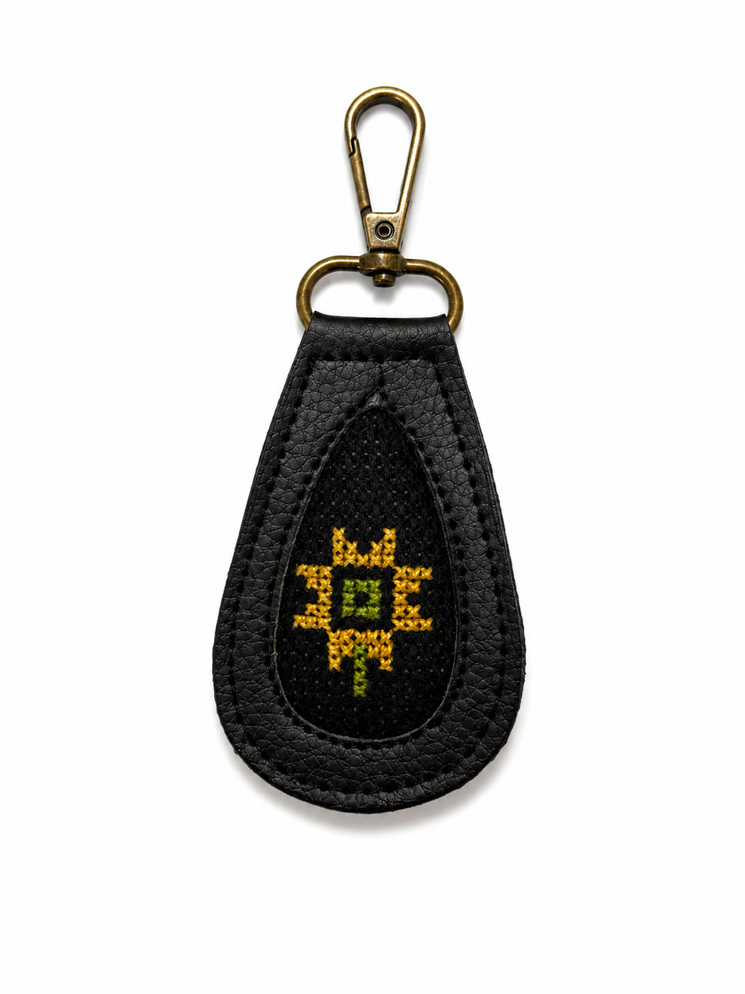 Hand Embroidered Keyring - Sunflower