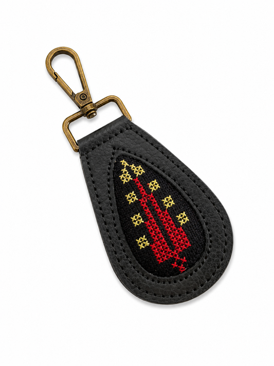 Hand Embroidered Keyring - Tree of Life