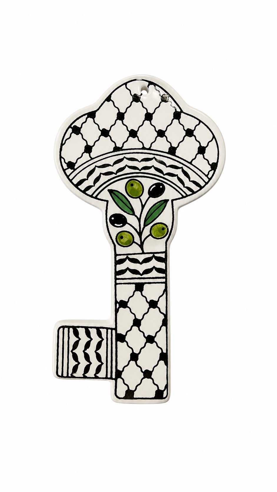 Ceramic Key of Return - Kuffiyeh and Olive
