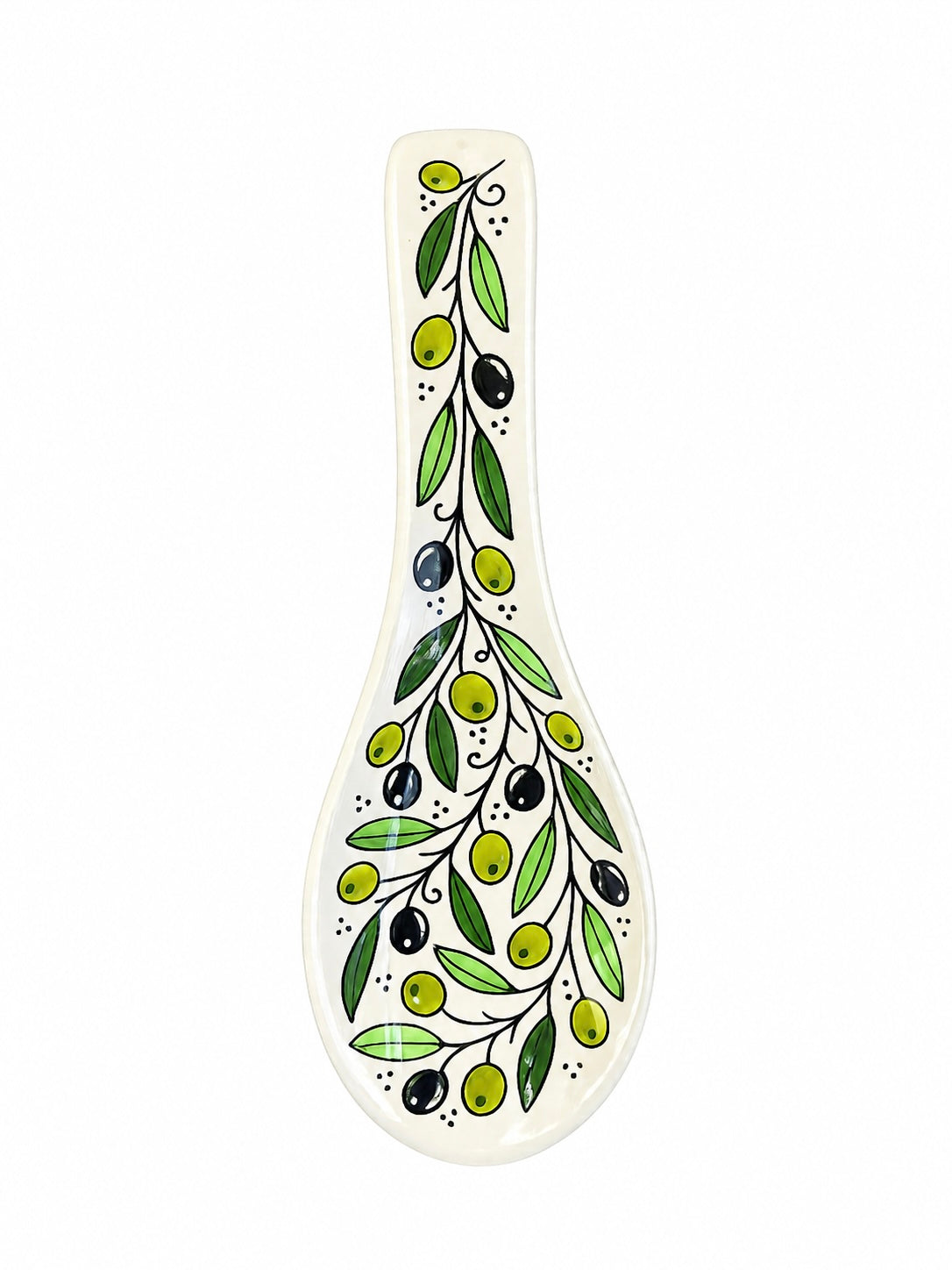 Ceramic Spoon Rest - Olive