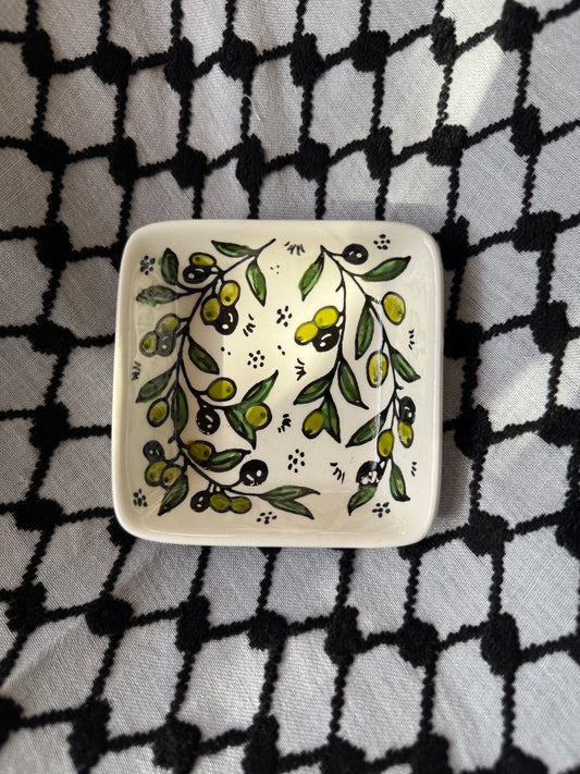 Ceramic Square Plate - Olive