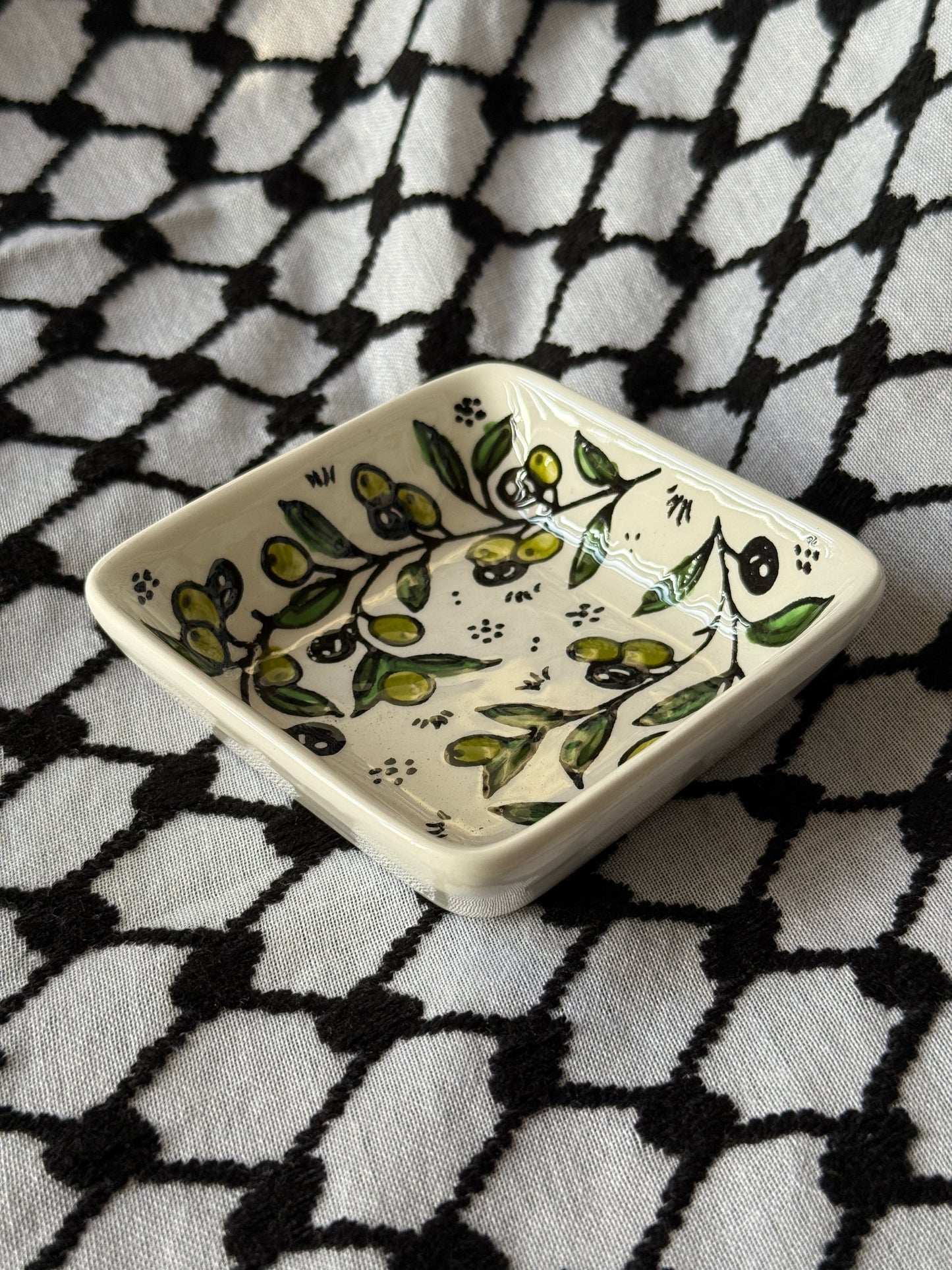 Ceramic Square Plate - Olive