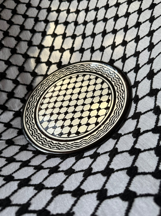 Ceramic Large Plate - Kuffiyeh