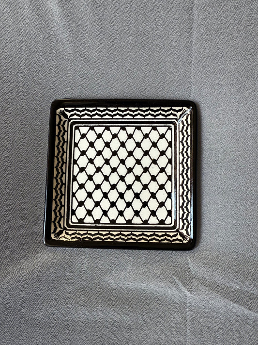 Ceramic Square Plate - Kuffiyeh