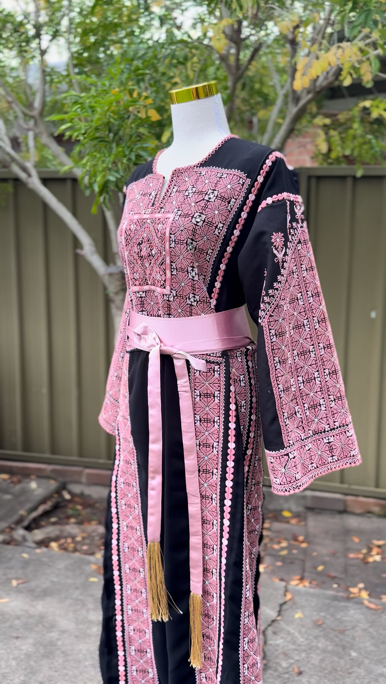 Ramallah Hand Embroidered Pink Thobe