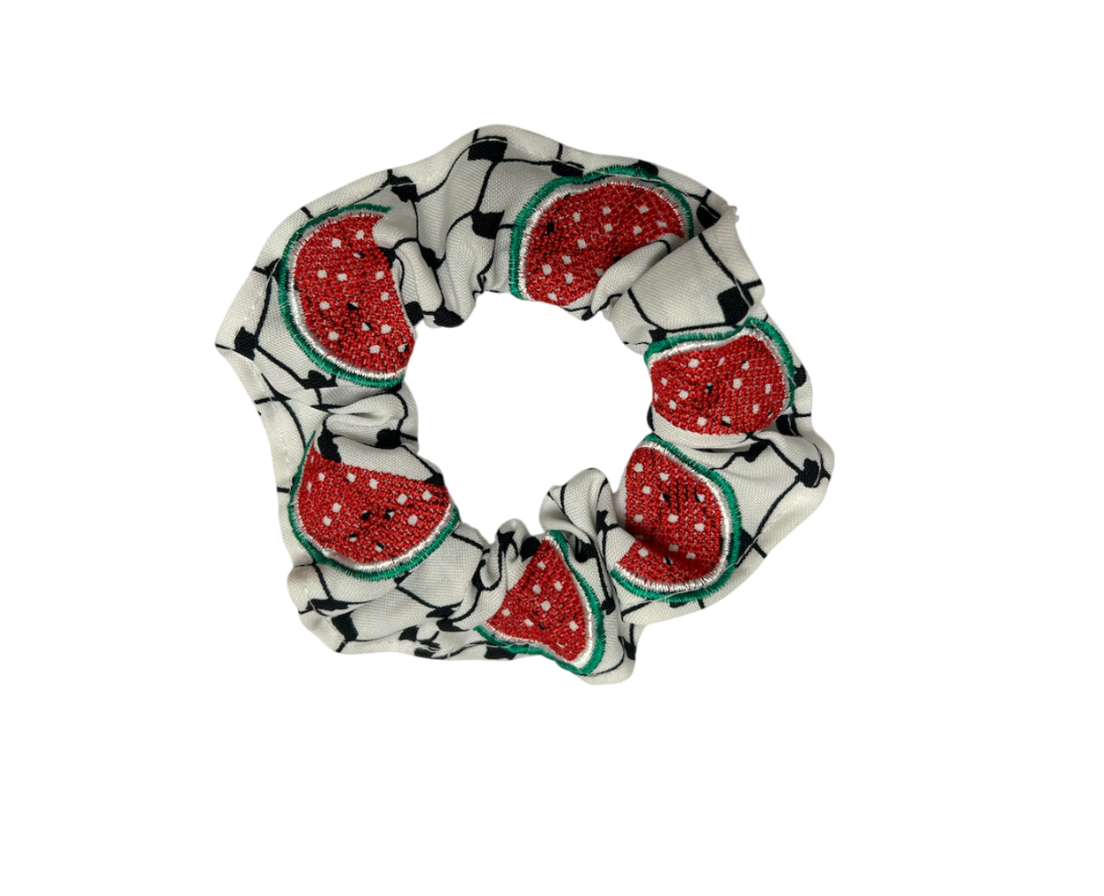 Watermelon and Kuffiyeh Scrunchie