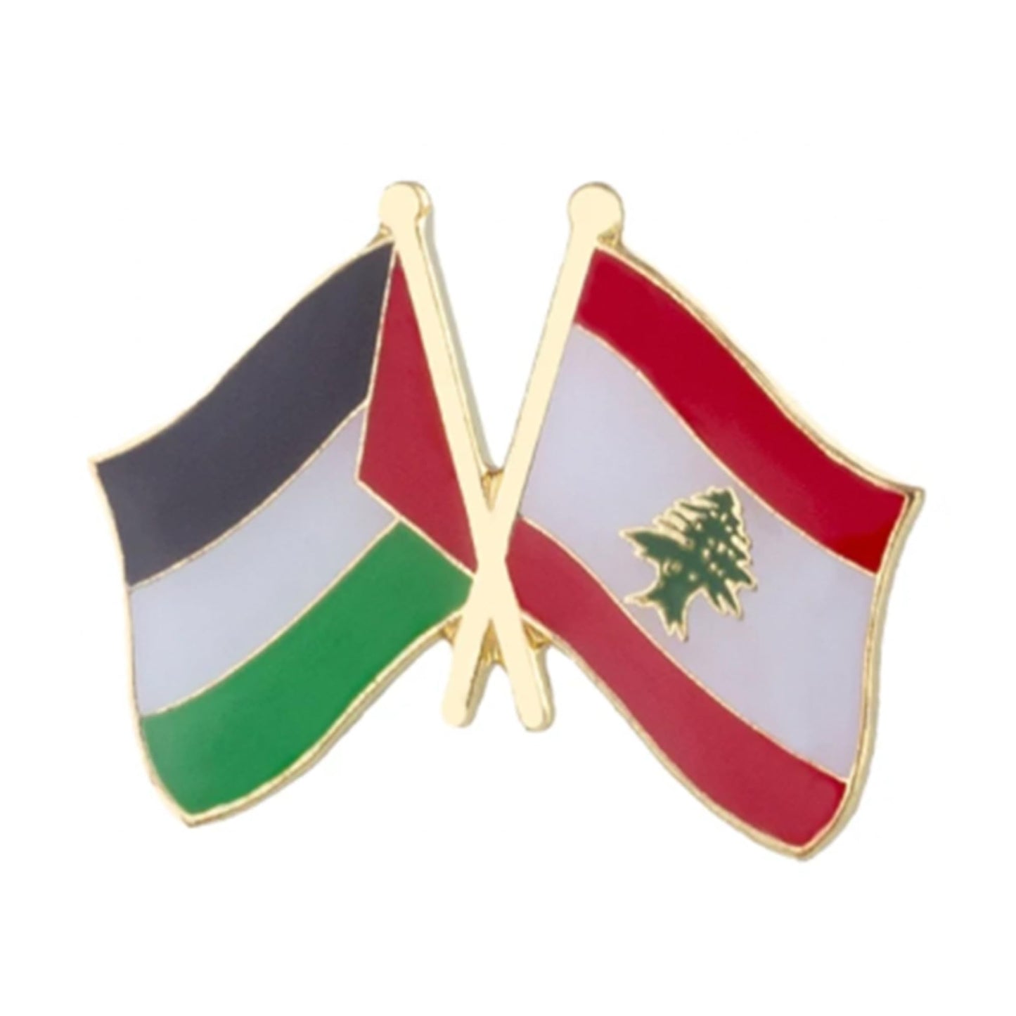 Lebanon and Palestine Flag Pin