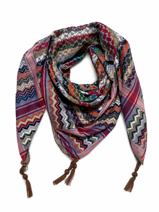 Multicoloured Purple Kuffiyeh