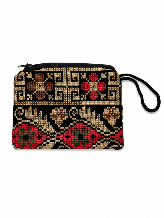 Tatreez Coin Pouch - Red and Gold 2