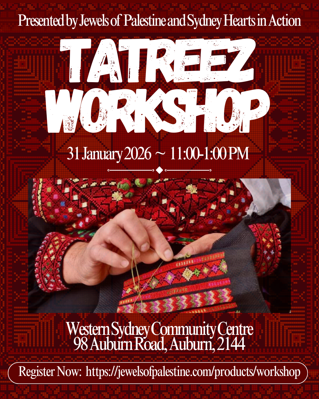 Tatreez Workshop - 31 January, 2026