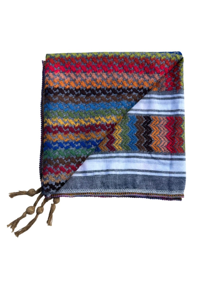 Grey Multicoloured Kuffiyeh