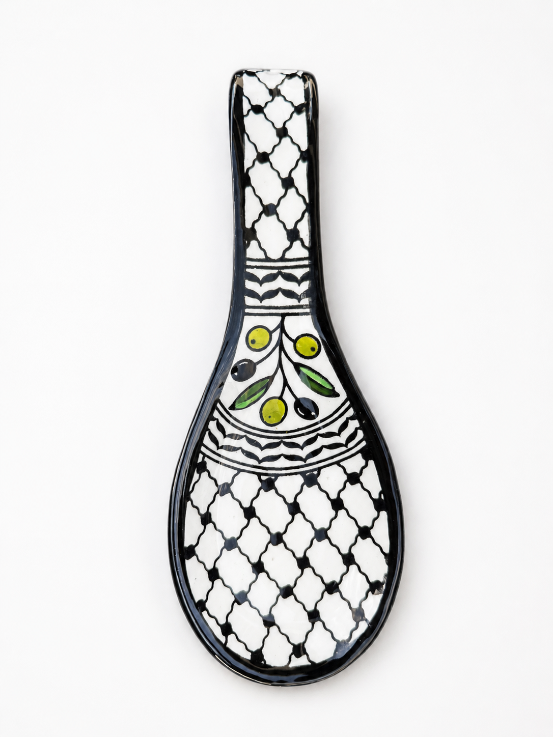 Ceramic Spoon Rest - Kuffiyeh