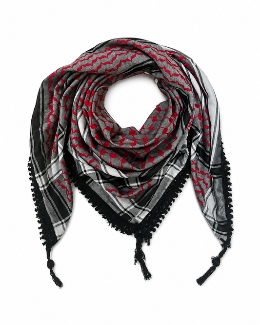 Grey and Red Kuffiyeh