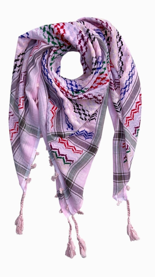 Pink Multicoloured Kuffiyeh