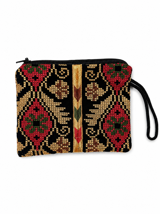 Tatreez Coin Pouch - Red and Gold