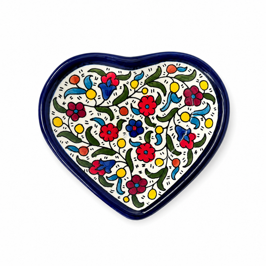 Heart Ceramic Plate - Classic Floral
