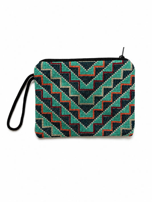 Tatreez Coin Pouch - Turquoise