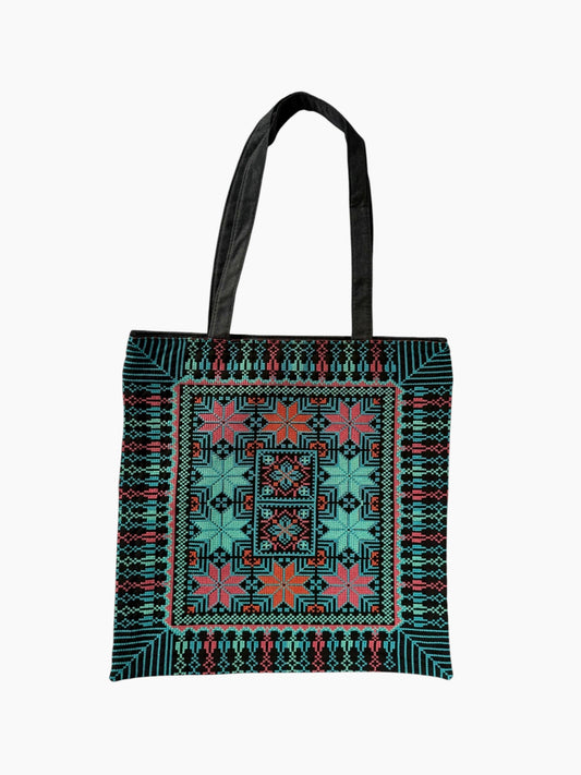 Tatreez Tote Bag - Blue Multicoloured