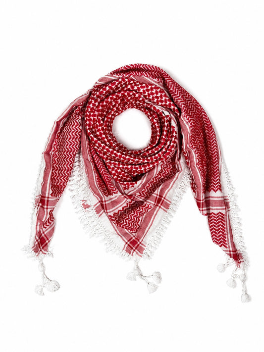 Handmade Red Palestinian Kuffiyeh