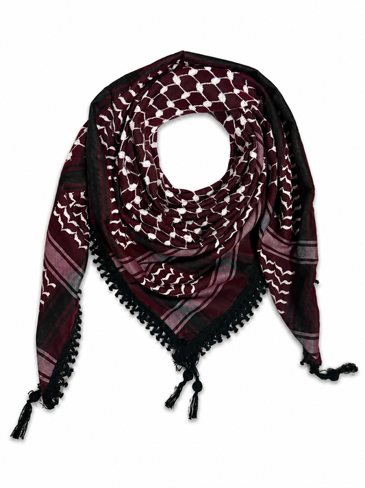 Maroon and White Kuffiyeh