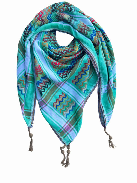 Green Multicoloured Kuffiyeh