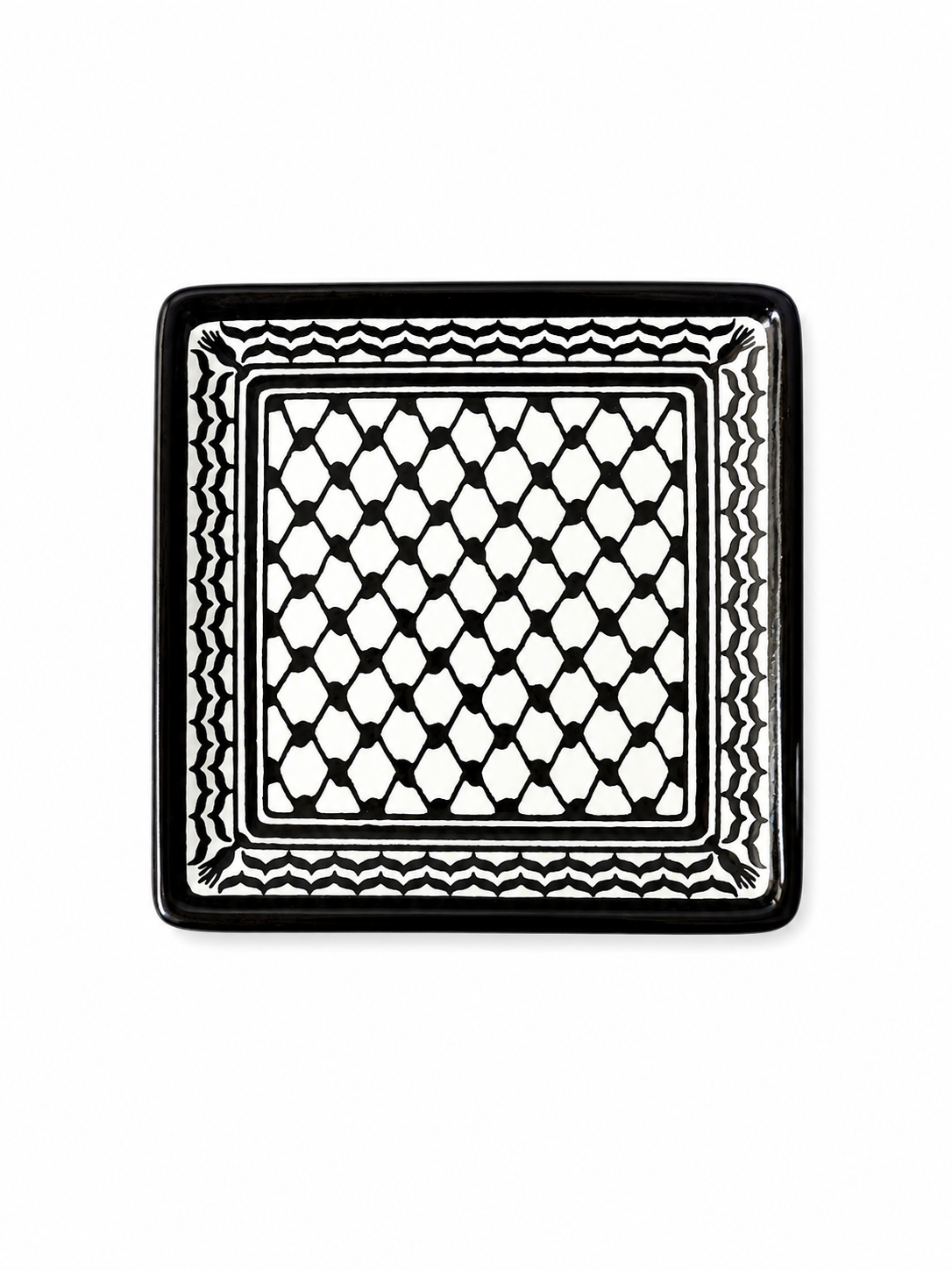 Ceramic Square Plate - Kuffiyeh
