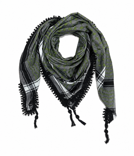 Grey and Green Kuffiyeh