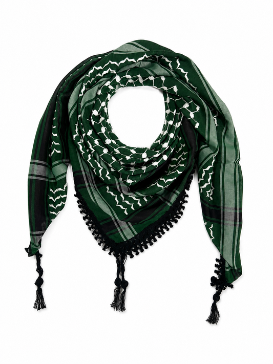 Green and White Kuffiyeh