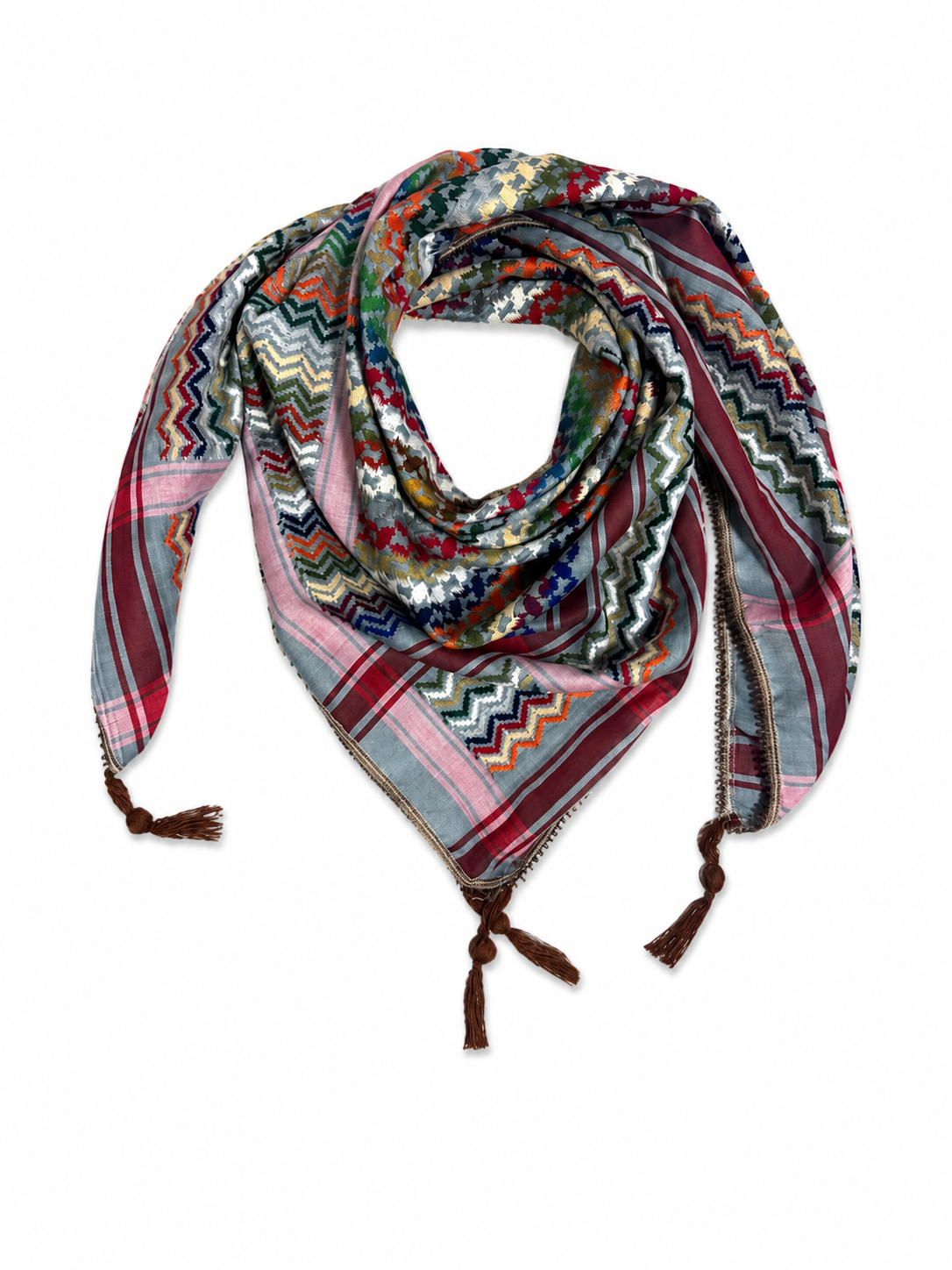 Multicoloured Blue/Grey Kuffiyeh