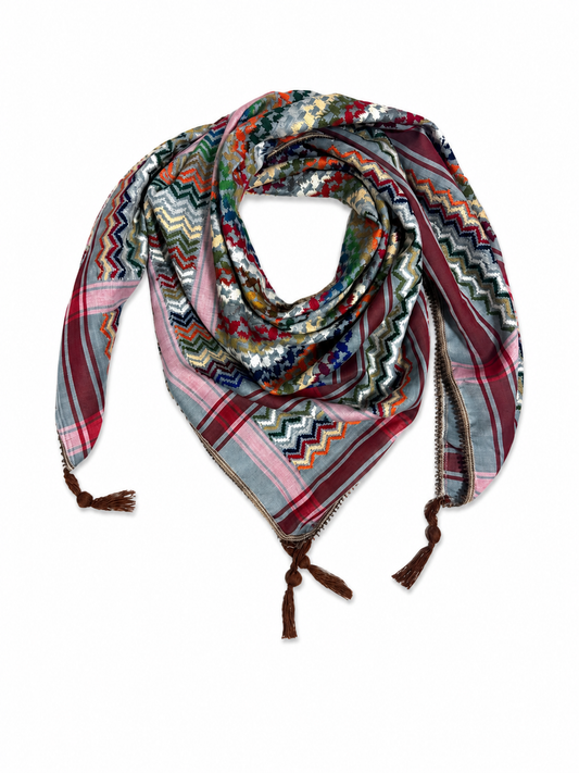 Multicoloured Blue/Grey Kuffiyeh