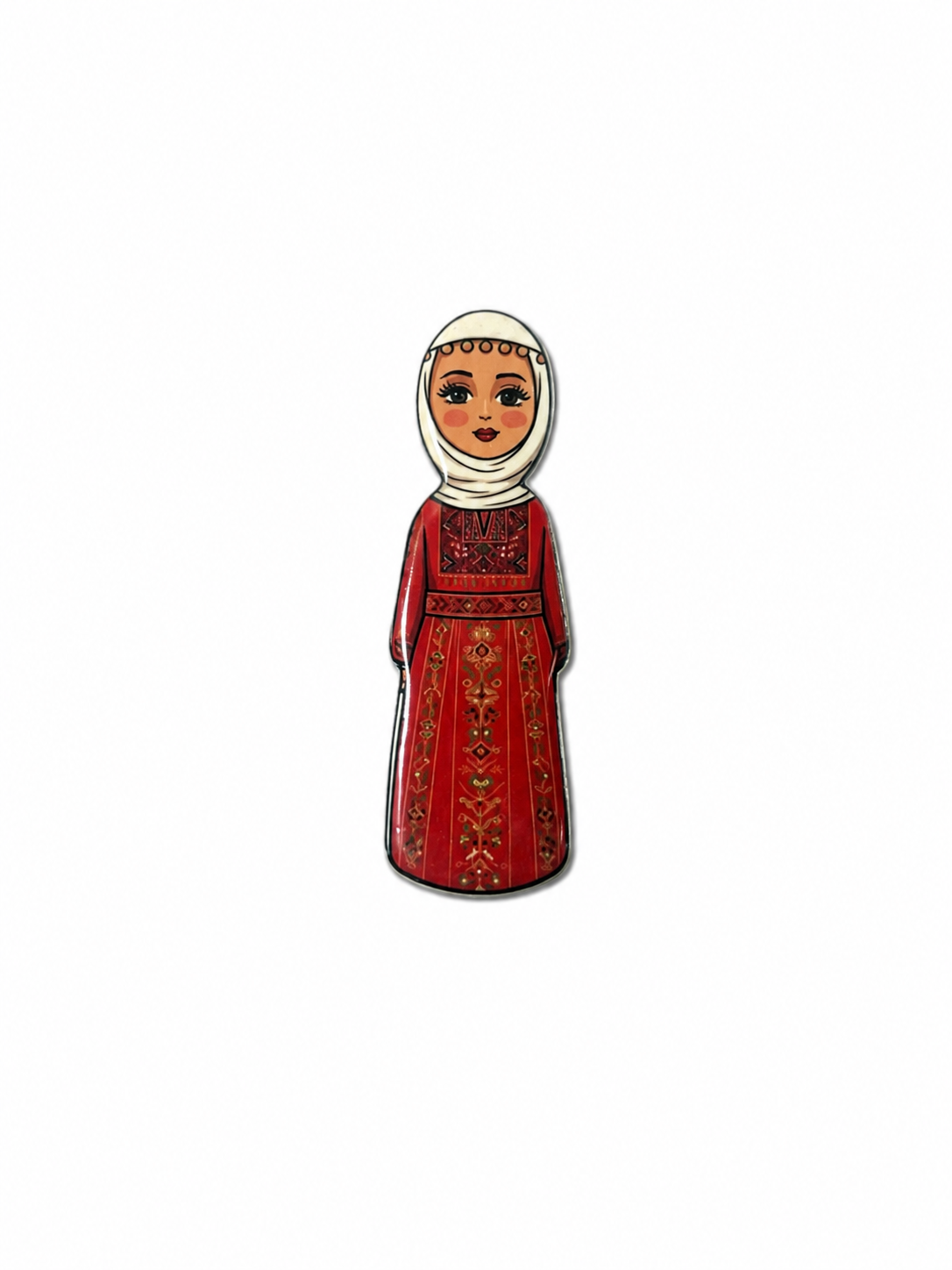 Palestinian Woman Magnet - Orange