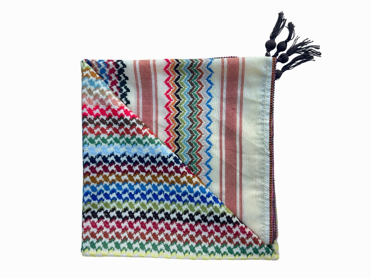 Neutral Multicoloured Kuffiyeh