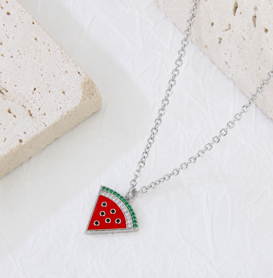 Silver Watermelon Necklace