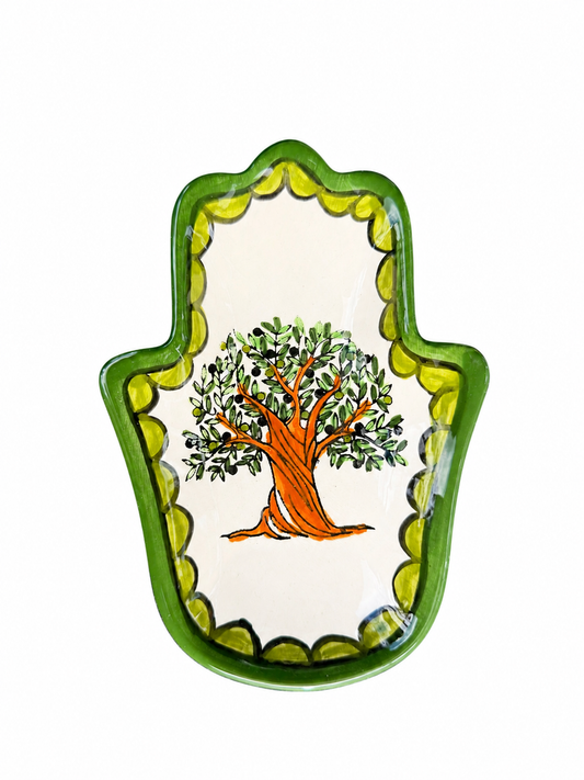 Ceramic Khamsa Plate - Tree of Life