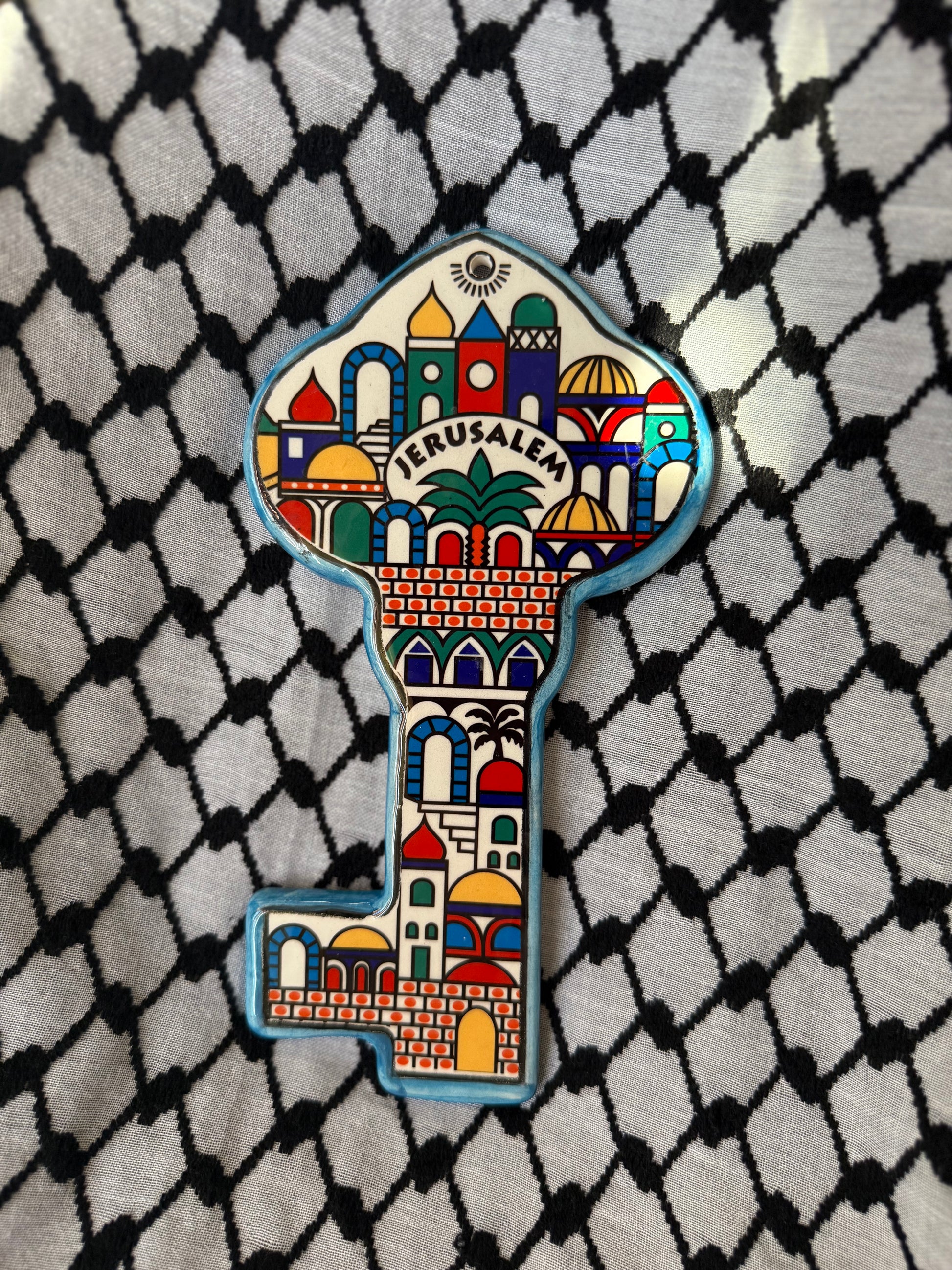 Jerusalem Key Pattern Ceramic Key of Return - Jerusalem – Jewels of Palestine