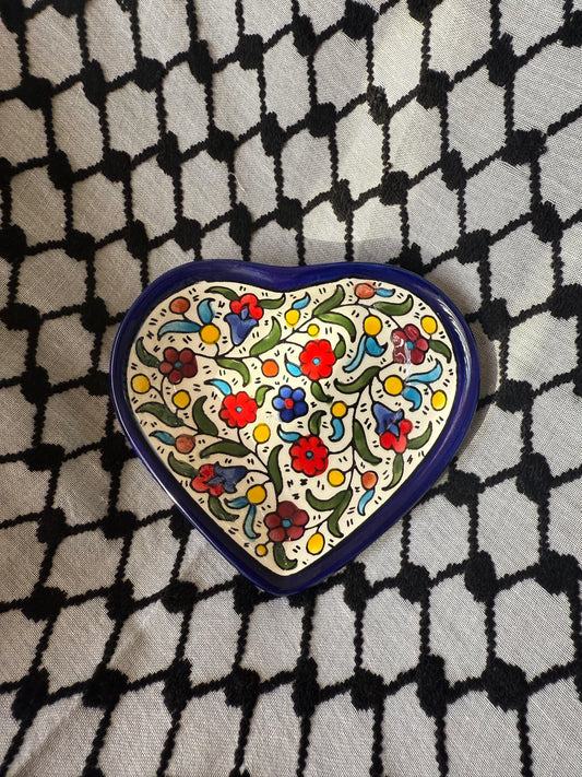 Heart Ceramic Plate - Classic Floral