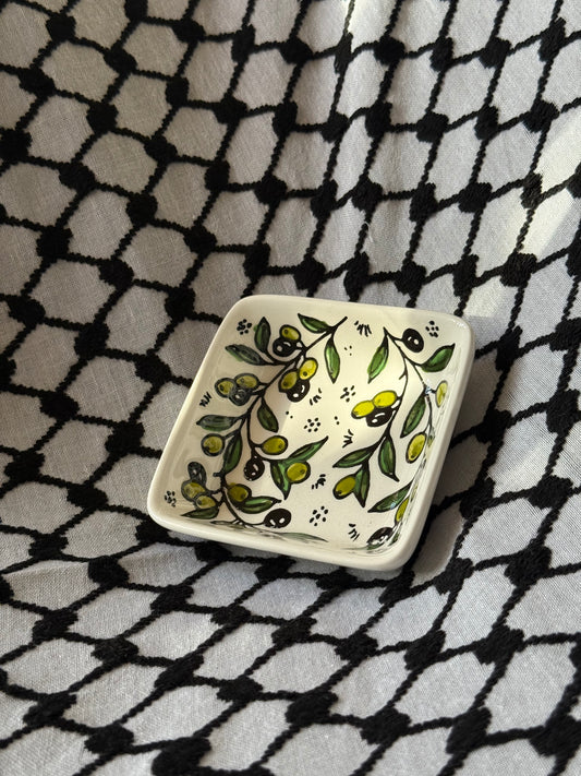 Ceramic Square Plate - Olive
