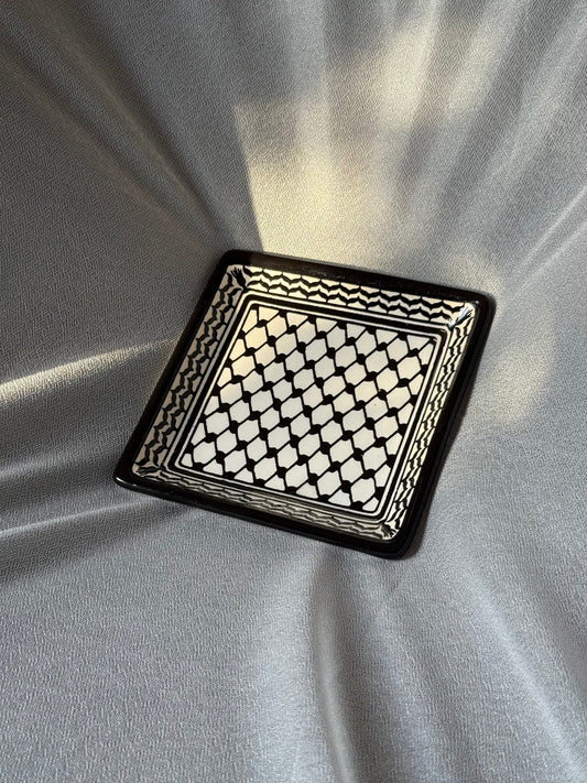 Ceramic Square Plate - Kuffiyeh