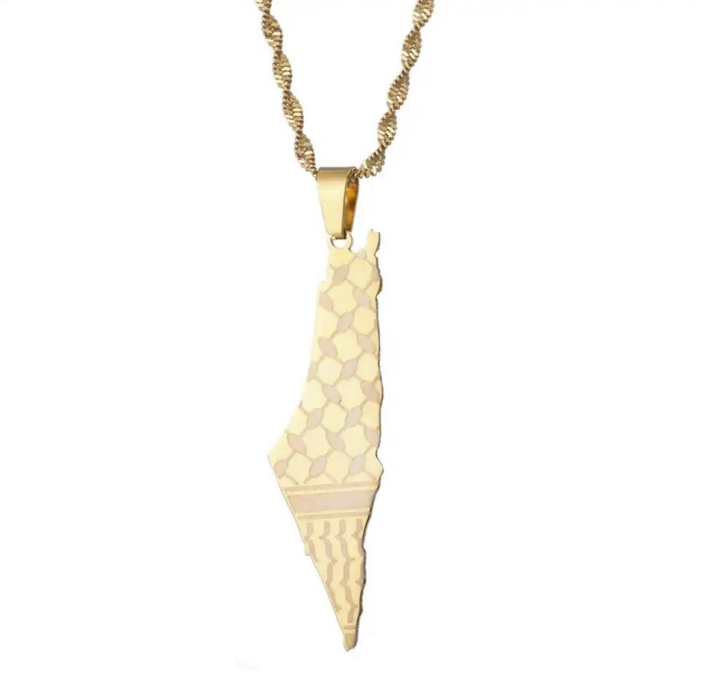 Kuffiyeh Map Necklace