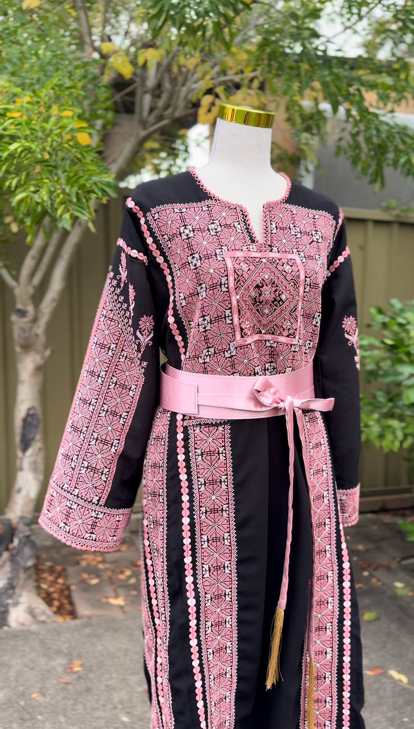Ramallah Hand Embroidered Pink Thobe