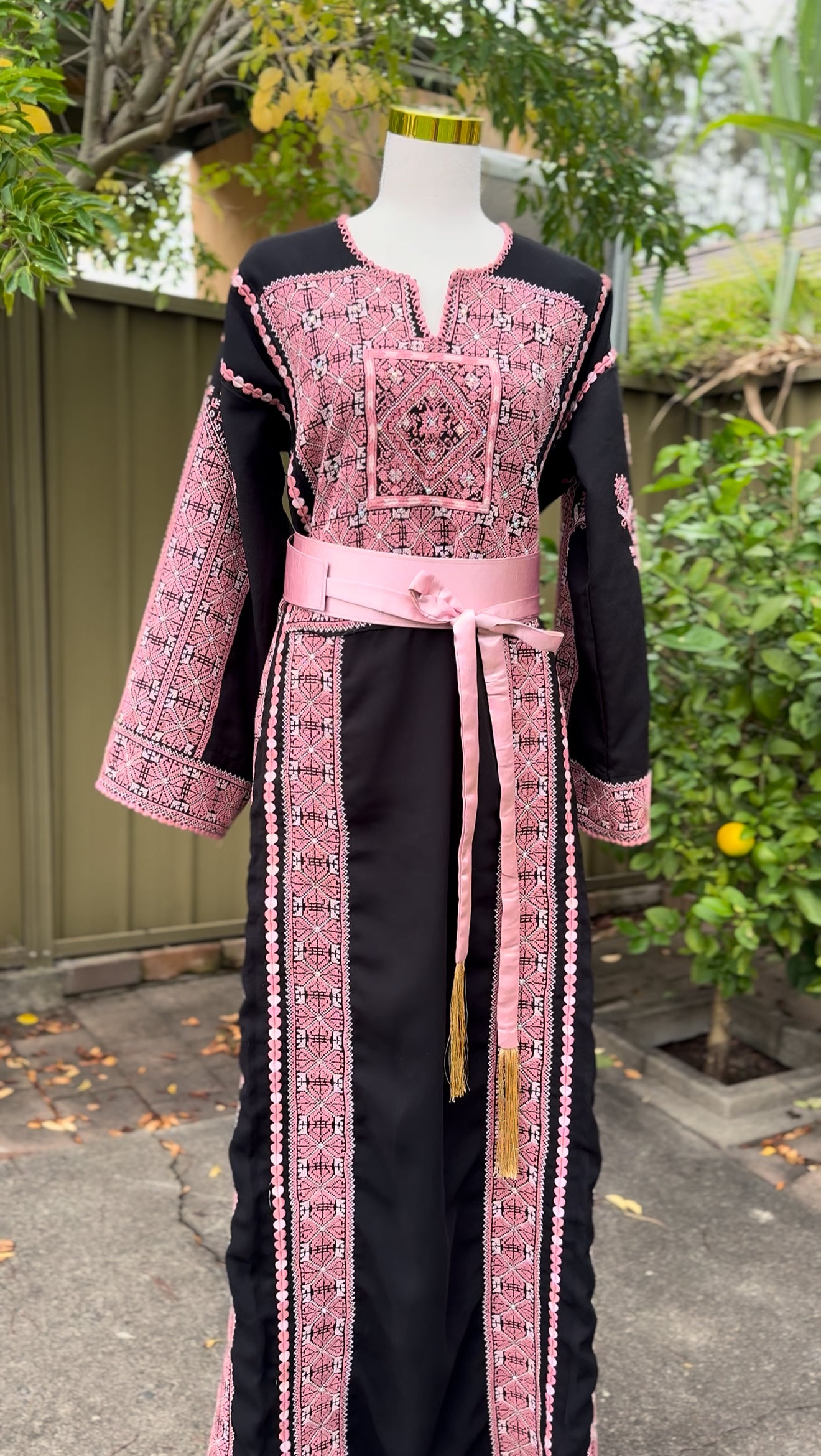 Ramallah Hand Embroidered Pink Thobe